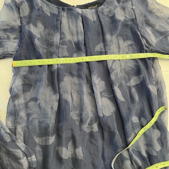 - H Trend Women’s 100%Silk Blue Floral Lined Lace Back and Hem Midi Dress … - Picture 9 of 13